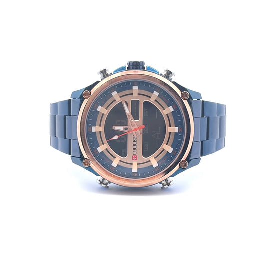 EVOCATIVE METAL BACK RHODIUM GREEN STAINLESS ICED OUT WATCH I 5516322
